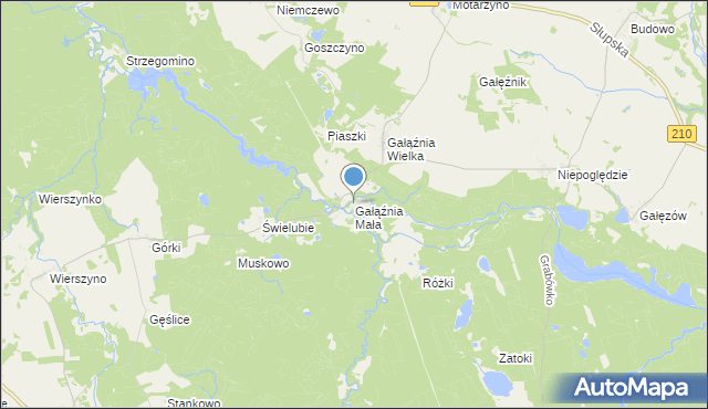 mapa Gałąźnia Mała, Gałąźnia Mała na mapie Targeo